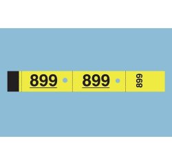 Bloc vestiaire piqué elve 3 coupons perforés détachables numérotés 1/1000 30x200mm 50 feuillets coloris jaune