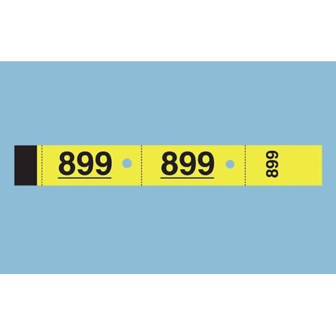 Bloc vestiaire piqué elve 3 coupons perforés détachables numérotés 1/1000 30x200mm 50 feuillets coloris jaune