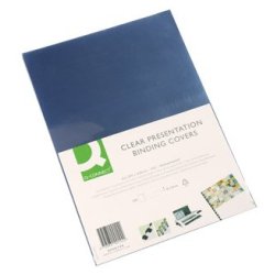 Plat couverture q-connect pvc 200 microns a3 relieurs spirales peignes anneaux incolore paquet 100 unités