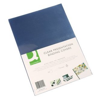 Plat couverture q-connect pvc 200 microns a3 relieurs spirales peignes anneaux incolore paquet 100 unités
