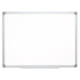 Tableau q-connect laqué magnétique cadre aluminium idéal collèges bureaux inclus accessoires fixation mur 90x60cm