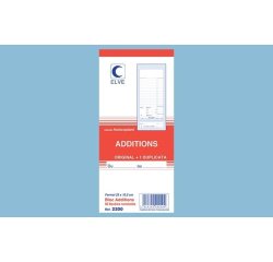 Bloc addition elve papier autocopiant 102x235mm 50 duplis avec numéro