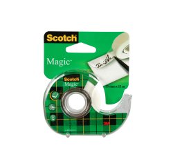 Ruban adhesif magic invisible scotch 19 mm x 15 m avec devidoir