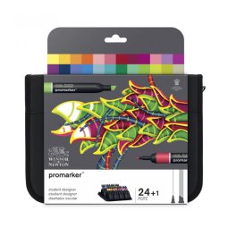 Trousse 24 marqueurs double pointe PROMARKER. A base d'alcool. Tons assortis