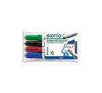 Marqueur giotto robercolor tableau blanc pointe maxi ogive 7 mm encre effaçable couleurs vives étui 4 unités