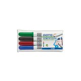 Pochette de 4 feutres effaçable à sec pointe ogive moyenne 4mm Bleu, Noir, Rouge, Vert