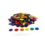 Lot de 500 jetons opaques en plastique, diamètre 2,5 cm, 6 couleurs assorties