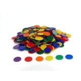 Lot de 500 jetons opaques en plastique, diamètre 2,5 cm, 6 couleurs assorties