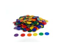 Lot de 500 jetons opaques en plastique, diamètre 2,5 cm, 6 couleurs assorties