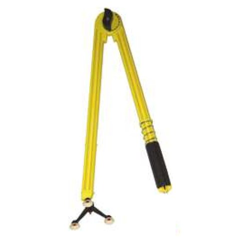 Compas en plastique incassable Jaune 50cm 1 ventouse et porte craies ou marqueur tableau