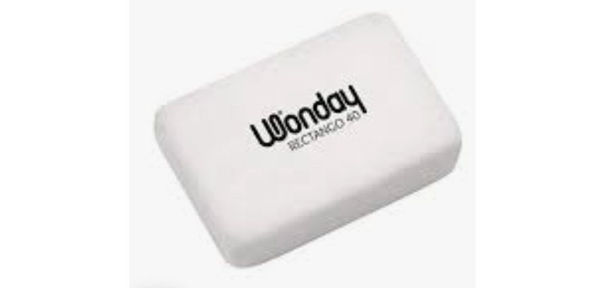 Gomme wonday rectangulaire rectango 40 coloris blanc     boite 40 unites