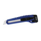 Cutter plastique, autobloquant, 15,5 cm, utilise des lames 18 mm, livré avec 6 lames