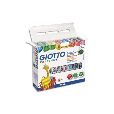 Pâte à modeler giotto patplume végétale coloris assortis boîte 12x350g