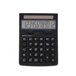 Calculatrice maul bureau eco 850 12 chiffres ecran 1 ligne 3 touches memoires touche pourcentage racines coloris noir