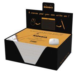 Tapis de souris Rhodia Clic Bloc 19x23 cm 30f petits carreaux 5x5 en présentoir de 30 pièces - Orange