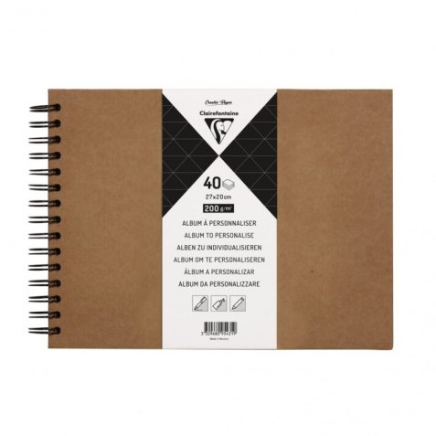 Album à personnaliser de 40 feuilles 200g/m2 au format 27x20cm - Kraft