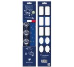 Pack 2TR+bolduc,5x0,35m,pap.aff,bleu/or - Bleu