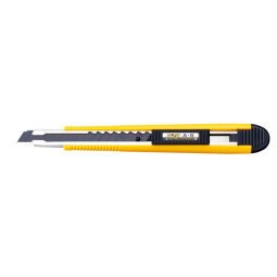 Cutter ambidextre A-5 Jaune Noir, verrouillage automatique, lame sécable - Largeur de la lame 9 mm