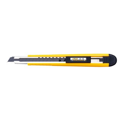 Cutter ambidextre A-5 Jaune Noir, verrouillage automatique, lame sécable - Largeur de la lame 9 mm