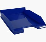 Corbeille a courrier exacompta bee blue plastique recycle a4+ superposable capacite 500f coloris bleu marine