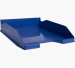 Corbeille a courrier exacompta bee blue plastique recycle a4+ superposable capacite 500f coloris bleu marine