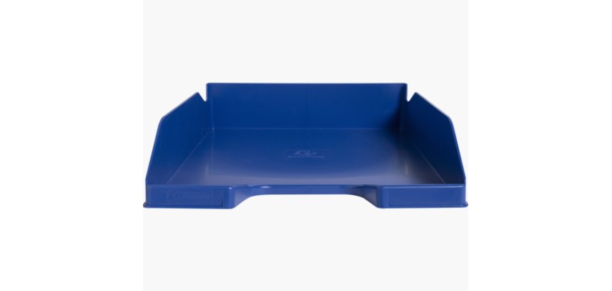 Corbeille a courrier exacompta bee blue plastique recycle a4+ superposable capacite 500f coloris bleu marine