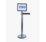 Panneau A4 - Adaptateur Noir/Chromé pour Poteaux à Sangle  - Noir