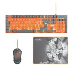Blade Gaming PC Dragon Ball Super PACK Keyboard + Mouse + Mousepad teclado Ratón incluido Juego USB Gris, Naranja