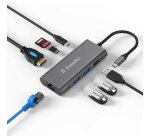 XtremeMac XWH-HUB8-13 hub & concentrateur USB Type-C 40000 Mbit/s Gris