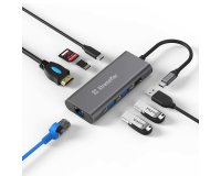 XtremeMac XWH-HUB8-13 hub & concentrateur USB Type-C 40000 Mbit/s Gris