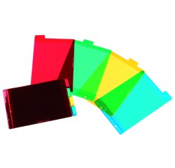 Intercalaire A5 PVC multicolore Oxford 4 onglets neutres - 1 jeu