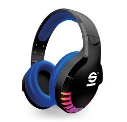 Sparco SPWHEADPHONE headphones/headset Wireless Head-band Gaming USB Type-C Black, Blue