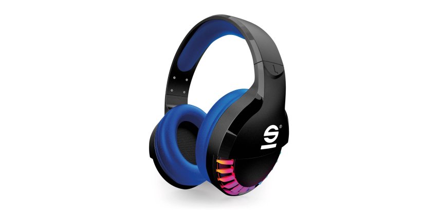 Sparco SPWHEADPHONE headphones/headset Wireless Head-band Gaming USB Type-C Black, Blue