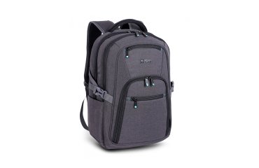 Mochila para portátil 17,3 Urban Factory HTE17UF Negro, Gris Malla, Poliéster, Plástico reciclado, Acero
