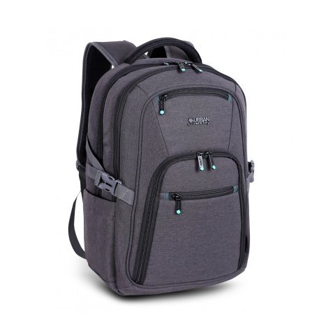 Urban Factory HTE17UF mochila Mochila de viaje Negro, Gris Malla, Poliéster, Plástico reciclado, Acero