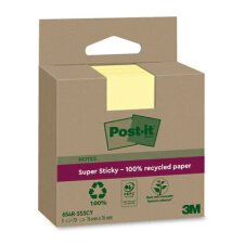 Recycling Notes jaune Super Sticky 76 x 76 mm - bloc de 70 feuilles