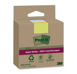 Bloc-note super sticky Recycling notes, coloré
