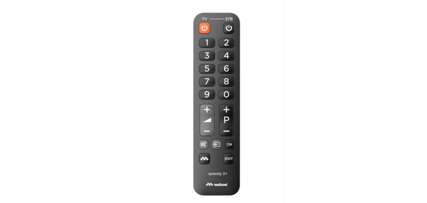 Meliconi Speedy 2+ telecomando IR Wireless TV, Sintonizzatore TV, Set-top box TV Pulsanti