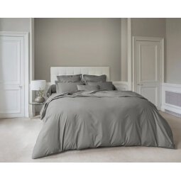 Housse de couette Vexin ANNE DE SOLENE Percale 80 fils, brume