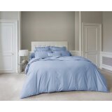 Housse de couette Vexin ANNE DE SOLENE Percale 80 fils, bleu azur