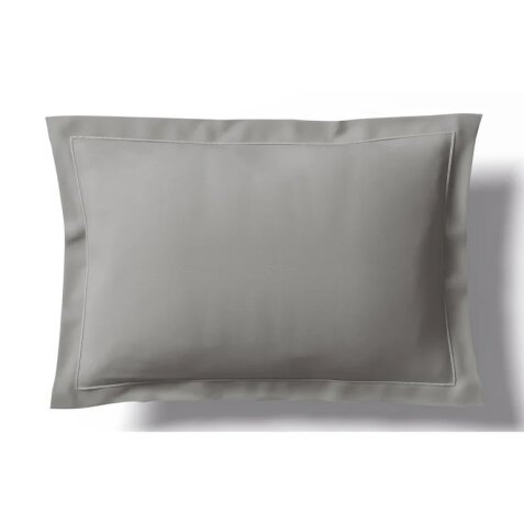 Taie d'oreiller Vexin ANNE DE SOLENE percale 100 % coton 80 fils, brume