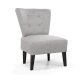 Fauteuil Brighton en bois et polyester pied Noir revêtement Gris clair, L640 x H820 x P650 cm