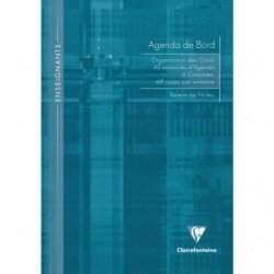 Agenda de bord enseignant 6 colonnes (48 cases/semaine) brochure souple A4 144 pages Couleur aléatoire - Assortis