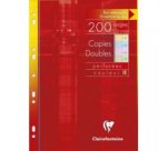 Copies doubles de couleur sous étui A4 200 pages perforées grands carreaux papier Couleur aléatoire 60 pages bleues, 60 pages roses, 40 pages vertes, 40 pages jaunes - Assortis