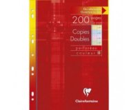 Copies doubles de couleur sous étui A4 200 pages perforées grands carreaux papier Couleur aléatoire 60 pages bleues, 60 pages roses, 40 pages vertes, 40 pages jaunes - Assortis