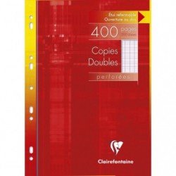 Copies doubles perforées Blanche 21x29,7cm 400 pages grands carreaux Seyès 90g étui carton