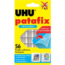 Etui de 56 pastilles Patafix adhésives double face, ultra fines et invisibles. Sans solvant ni acide