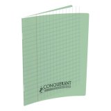 Cahier Conquerant classique agrafe 170x220 32p 90g seyes 3mm polypro vert