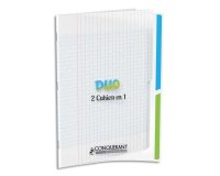 Cahier 2 sections Conquerant classique agrafe 240x320 96p 90g seyes polypro incolore