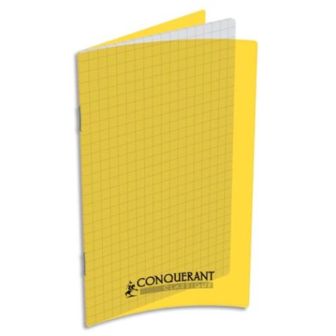 Carnet Conquerant classique agrafe 110x170 96p 90g q5/5 polypro jaune